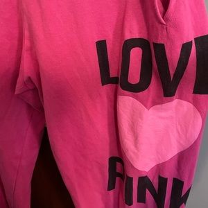 VS Pink Love Pink Sweatpants Large